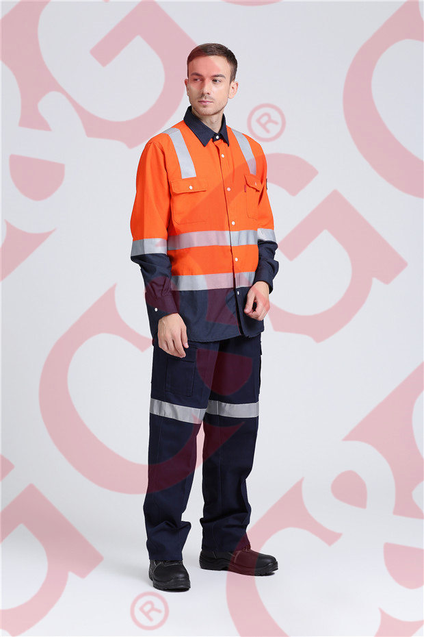Nomex Orange and navy blue shirt and pants
